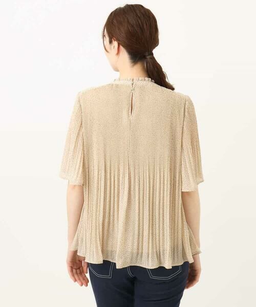 OFUON / オフオン シャツ・ブラウス | ドット柄シフォンプリーツブラウス/WEB限定サイズあり | 詳細15