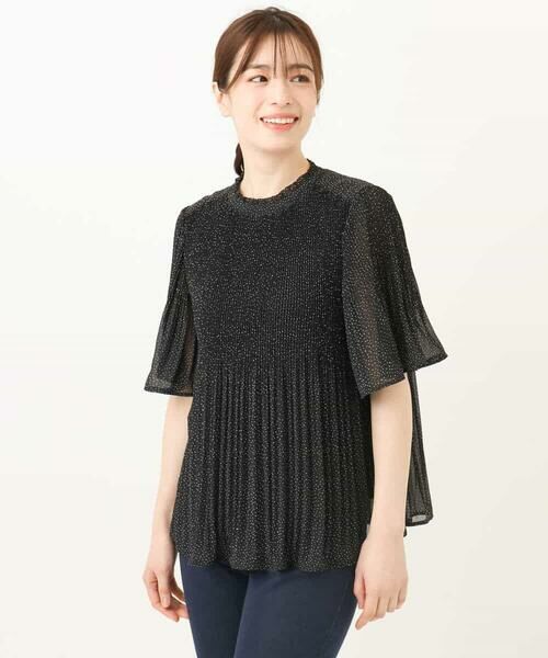 OFUON / オフオン シャツ・ブラウス | ドット柄シフォンプリーツブラウス/WEB限定サイズあり | 詳細21