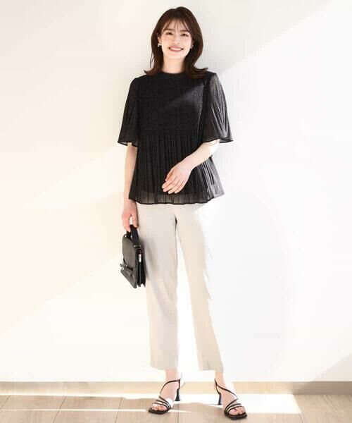 OFUON / オフオン シャツ・ブラウス | ドット柄シフォンプリーツブラウス/WEB限定サイズあり | 詳細4