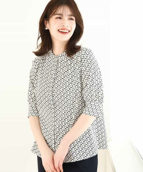 OFUON / オフオン シャツ・ブラウス | ビットプリント ボウタイ付きブラウス/洗える/WEB限定サイズあり | 詳細10
