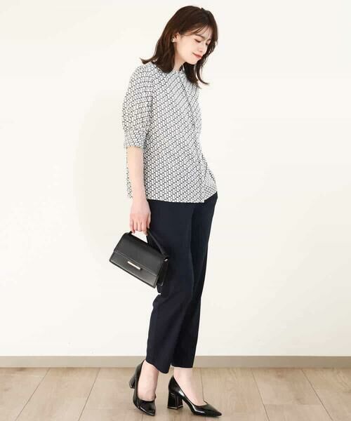 OFUON / オフオン シャツ・ブラウス | ビットプリント ボウタイ付きブラウス/洗える/WEB限定サイズあり | 詳細12