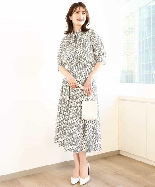 OFUON / オフオン シャツ・ブラウス | ビットプリント ボウタイ付きブラウス/洗える/WEB限定サイズあり | 詳細16