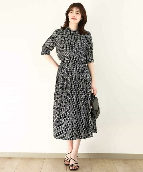 OFUON / オフオン シャツ・ブラウス | ビットプリント ボウタイ付きブラウス/洗える/WEB限定サイズあり | 詳細7