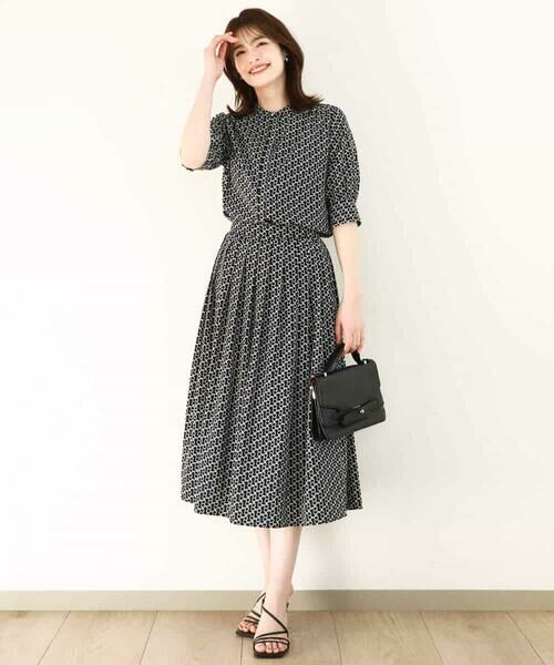 OFUON / オフオン シャツ・ブラウス | ビットプリント ボウタイ付きブラウス/洗える/WEB限定サイズあり | 詳細8