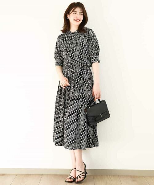 OFUON / オフオン シャツ・ブラウス | ビットプリント ボウタイ付きブラウス/洗える/WEB限定サイズあり | 詳細9