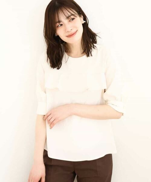 OFUON / オフオン シャツ・ブラウス | フロントフリルデザインブラウス/洗える/WEB限定サイズあり | 詳細9