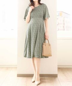 OFUON / オフオン ロング・マキシ丈ワンピース | フレアスリーブ小花柄ワンピース/洗える/WEB限定サイズあり