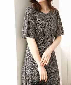 OFUON / オフオン ロング・マキシ丈ワンピース | フレアスリーブ小花柄ワンピース/洗える/WEB限定サイズあり