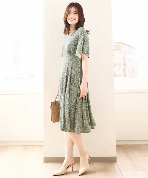 OFUON / オフオン ロング・マキシ丈ワンピース | フレアスリーブ小花柄ワンピース/洗える/WEB限定サイズあり | 詳細10