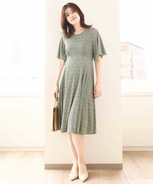 OFUON / オフオン ロング・マキシ丈ワンピース | フレアスリーブ小花柄ワンピース/洗える/WEB限定サイズあり | 詳細11