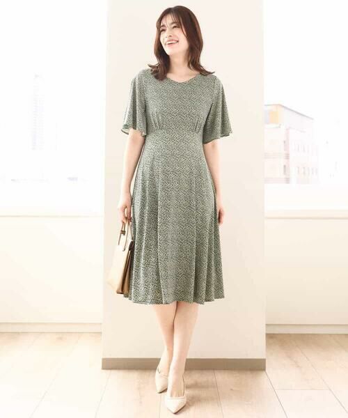 OFUON / オフオン ロング・マキシ丈ワンピース | フレアスリーブ小花柄ワンピース/洗える/WEB限定サイズあり | 詳細12