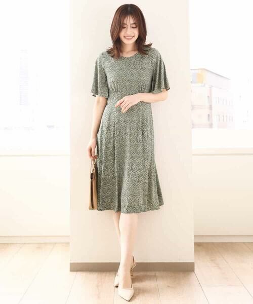 OFUON / オフオン ロング・マキシ丈ワンピース | フレアスリーブ小花柄ワンピース/洗える/WEB限定サイズあり | 詳細13