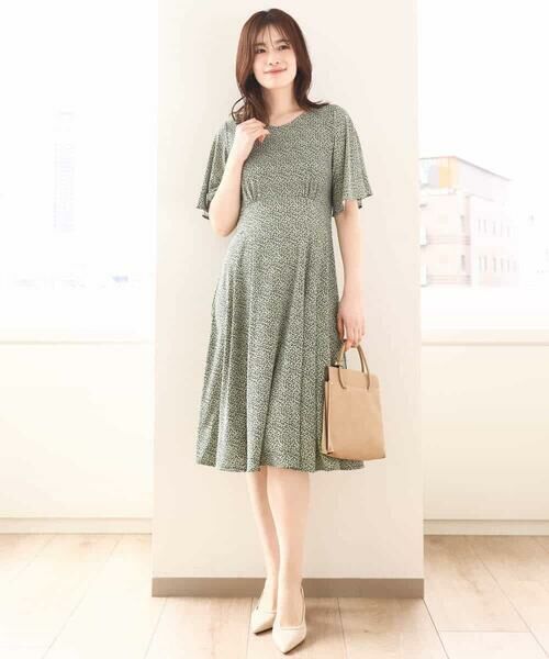 OFUON / オフオン ロング・マキシ丈ワンピース | フレアスリーブ小花柄ワンピース/洗える/WEB限定サイズあり | 詳細8