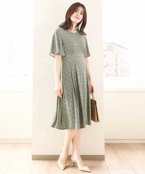 OFUON / オフオン ロング・マキシ丈ワンピース | フレアスリーブ小花柄ワンピース/洗える/WEB限定サイズあり | 詳細9