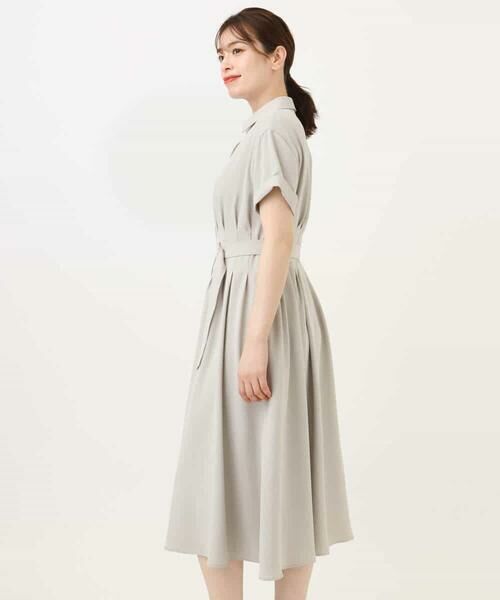 OFUON / オフオン ロング・マキシ丈ワンピース | スキッパーネックシャツワンピース/洗える/WEB限定サイズあり | 詳細14