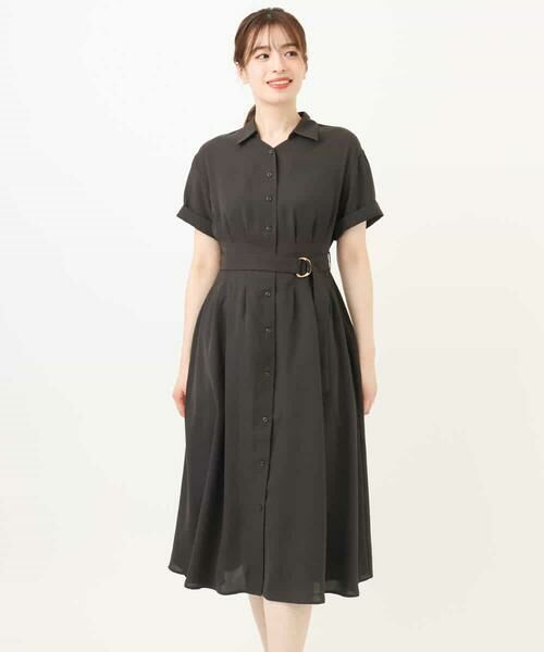 OFUON / オフオン ロング・マキシ丈ワンピース | スキッパーネックシャツワンピース/洗える/WEB限定サイズあり | 詳細22