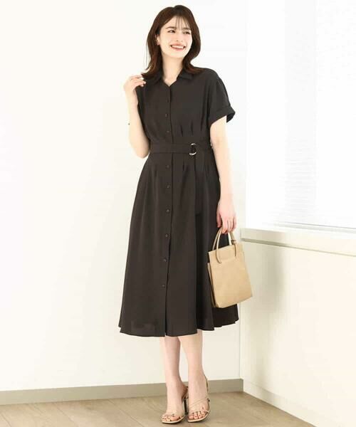 OFUON / オフオン ロング・マキシ丈ワンピース | スキッパーネックシャツワンピース/洗える/WEB限定サイズあり | 詳細5