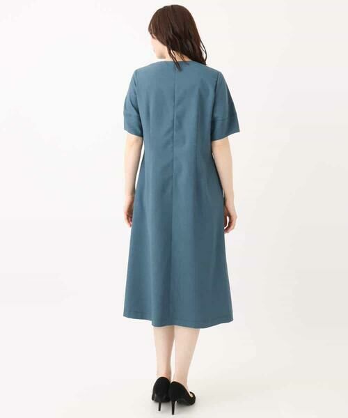 OFUON / オフオン ロング・マキシ丈ワンピース | リネンライク ランタンスリーブワンピース/洗える/WEB限定サイズあり | 詳細14