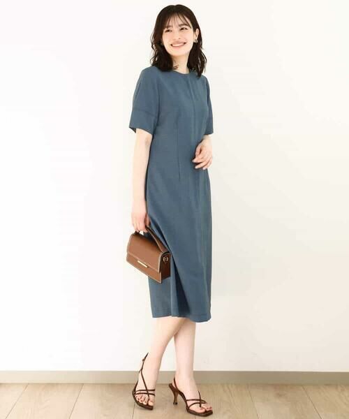 OFUON / オフオン ロング・マキシ丈ワンピース | リネンライク ランタンスリーブワンピース/洗える/WEB限定サイズあり | 詳細9