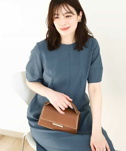 OFUON / オフオン ロング・マキシ丈ワンピース | リネンライク ランタンスリーブワンピース/洗える/WEB限定サイズあり(ティールグリーン)