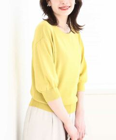 OFUON / オフオン ニット・セーター | ボートネック五分袖ニット/接触冷感/洗える/WEB限定サイズあり