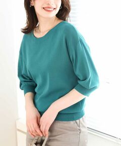 OFUON / オフオン ニット・セーター | ボートネック五分袖ニット/接触冷感/洗える/WEB限定サイズあり