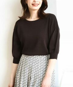 OFUON / オフオン ニット・セーター | ボートネック五分袖ニット/接触冷感/洗える/WEB限定サイズあり