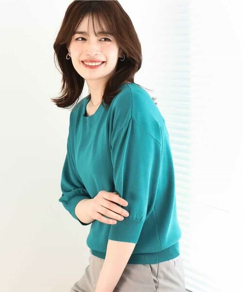 OFUON / オフオン ニット・セーター | ボートネック五分袖ニット/接触冷感/洗える/WEB限定サイズあり | 詳細1