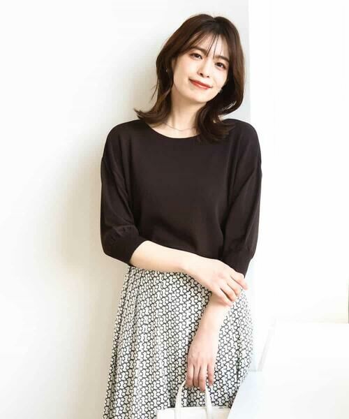 OFUON / オフオン ニット・セーター | ボートネック五分袖ニット/接触冷感/洗える/WEB限定サイズあり | 詳細12