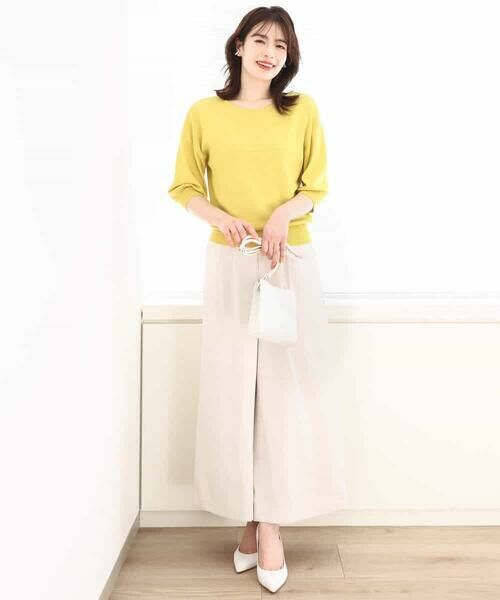 OFUON / オフオン ニット・セーター | ボートネック五分袖ニット/接触冷感/洗える/WEB限定サイズあり | 詳細18