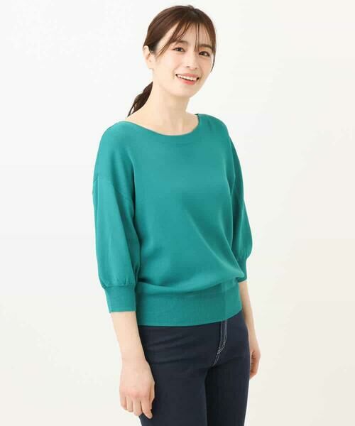 OFUON / オフオン ニット・セーター | ボートネック五分袖ニット/接触冷感/洗える/WEB限定サイズあり | 詳細27