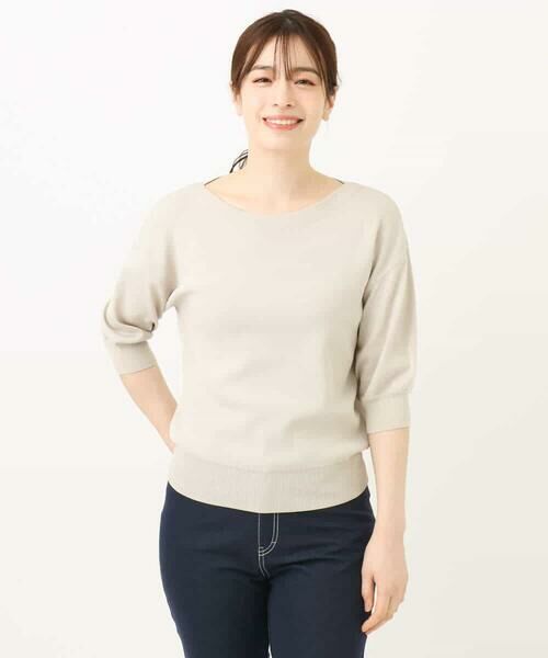 OFUON / オフオン ニット・セーター | ボートネック五分袖ニット/接触冷感/洗える/WEB限定サイズあり | 詳細28