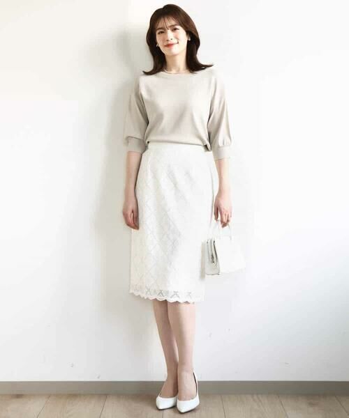 OFUON / オフオン ニット・セーター | ボートネック五分袖ニット/接触冷感/洗える/WEB限定サイズあり | 詳細7