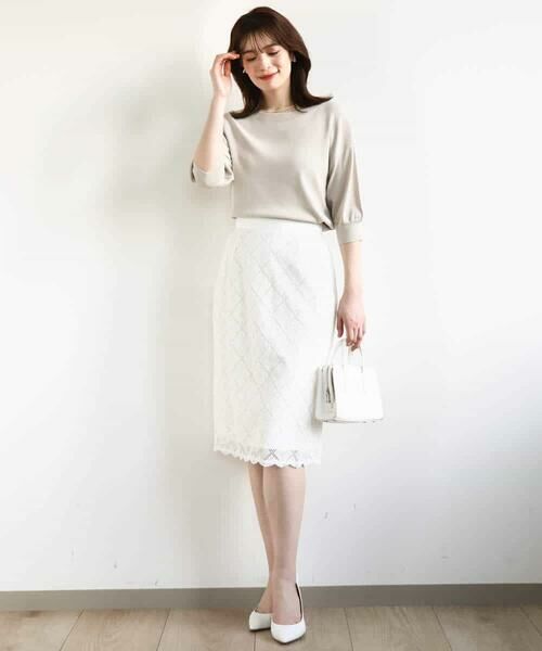 OFUON / オフオン ニット・セーター | ボートネック五分袖ニット/接触冷感/洗える/WEB限定サイズあり | 詳細8