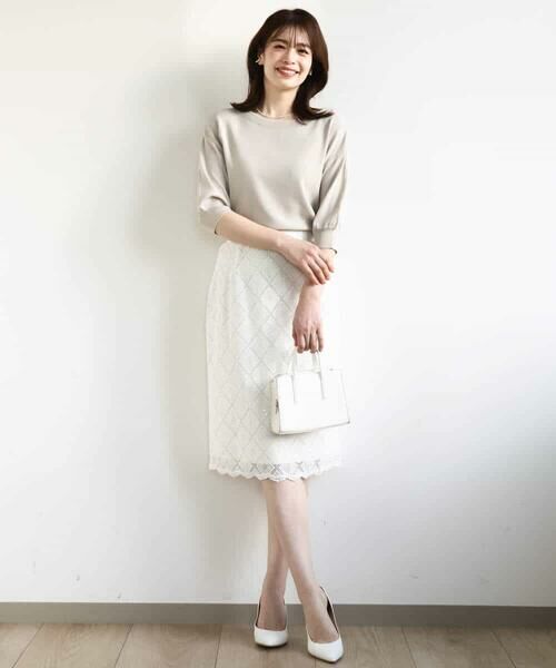 OFUON / オフオン ニット・セーター | ボートネック五分袖ニット/接触冷感/洗える/WEB限定サイズあり | 詳細9