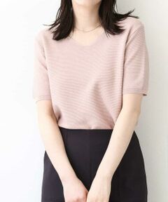 OFUON / オフオン ニット・セーター | ガーター編み半袖ラメニット/洗える/WEB限定サイズあり