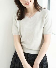 OFUON / オフオン ニット・セーター | ガーター編み半袖ラメニット/洗える/WEB限定サイズあり