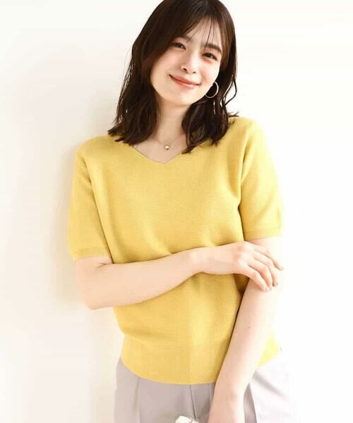 OFUON / オフオン ニット・セーター | ガーター編み半袖ラメニット/洗える/WEB限定サイズあり | 詳細1