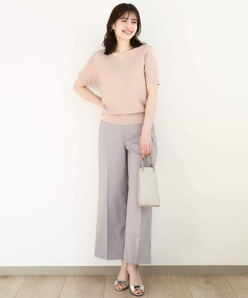 OFUON / オフオン ニット・セーター | ガーター編み半袖ラメニット/洗える/WEB限定サイズあり | 詳細13