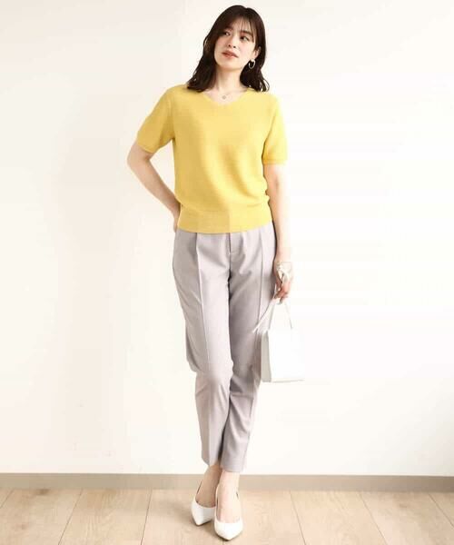 OFUON / オフオン ニット・セーター | ガーター編み半袖ラメニット/洗える/WEB限定サイズあり | 詳細2