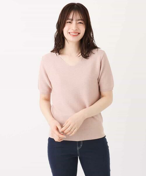 OFUON / オフオン ニット・セーター | ガーター編み半袖ラメニット/洗える/WEB限定サイズあり | 詳細21