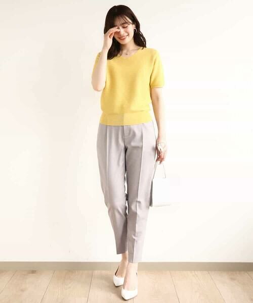 OFUON / オフオン ニット・セーター | ガーター編み半袖ラメニット/洗える/WEB限定サイズあり | 詳細3