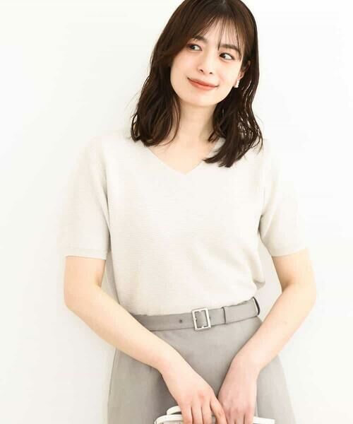 OFUON / オフオン ニット・セーター | ガーター編み半袖ラメニット/洗える/WEB限定サイズあり | 詳細5