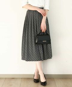 OFUON / オフオン ロング・マキシ丈スカート | ビットプリントスカート/洗える