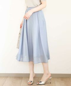 OFUON / オフオン ロング・マキシ丈スカート | タックフレアーシアースカート/洗える