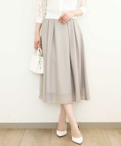OFUON / オフオン ロング・マキシ丈スカート | タックフレアーシアースカート/洗える