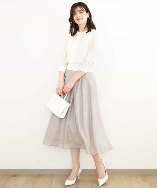 OFUON / オフオン ロング・マキシ丈スカート | タックフレアーシアースカート/洗える | 詳細17