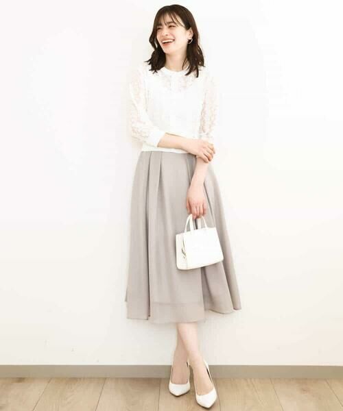 OFUON / オフオン ロング・マキシ丈スカート | タックフレアーシアースカート/洗える | 詳細18