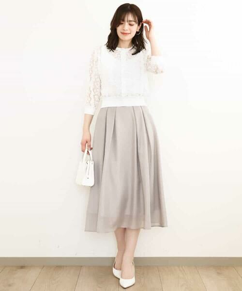 OFUON / オフオン ロング・マキシ丈スカート | タックフレアーシアースカート/洗える | 詳細19