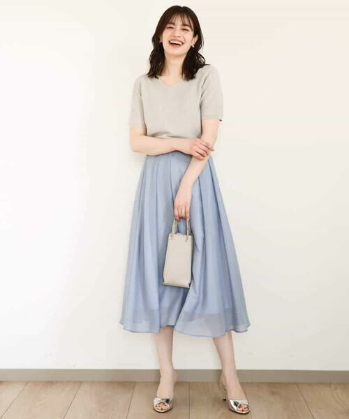 OFUON / オフオン ロング・マキシ丈スカート | タックフレアーシアースカート/洗える | 詳細20
